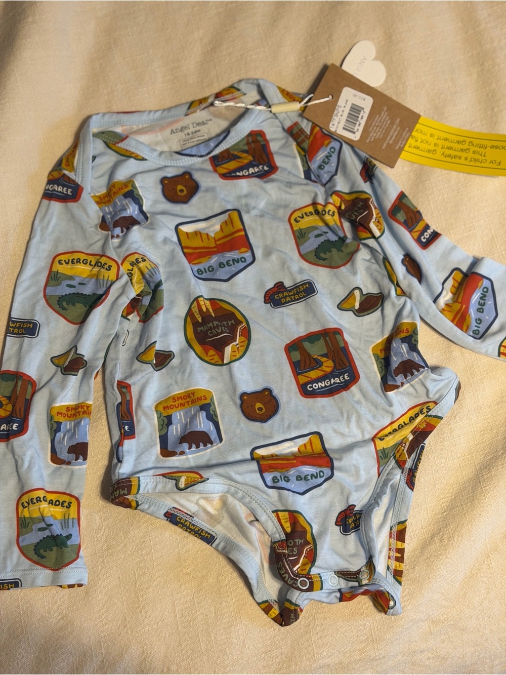 NWT Angel Dear Baby Bodysuit National Park Patches
